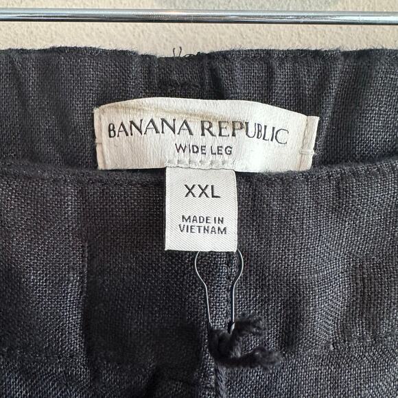 Banana Republic The Everyday Wide Leg Linen Pant Black XXL 713516 - Picture 5 of 10